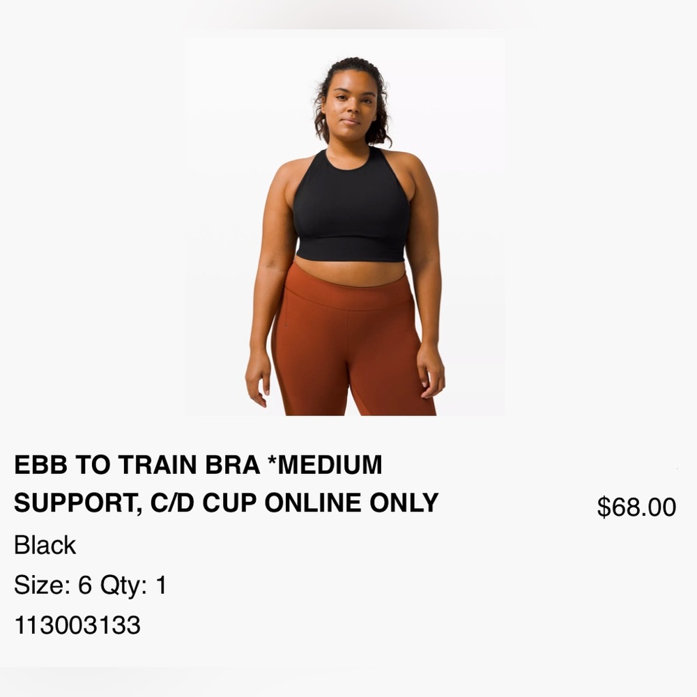 Lululemon Ebb To Train Bra